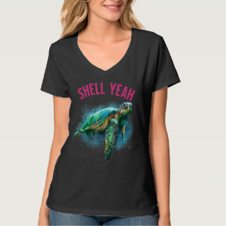Muschel Yeah Urlaub Strand Schildkröte T-Shirt