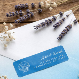 Muschelblaue Hochzeit-Rücksendeadresse