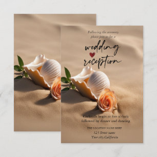 Muschelblumen-Sand-Rezeption Einladung