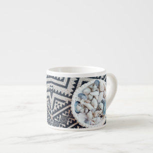 Muschelkorb-Teppich-Textur Espresso-Tasse Espressotasse