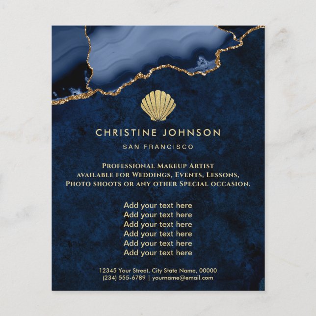 Muschellogo in blauem Design Flyer (Vorne)