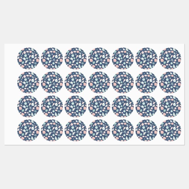 Muschelmuster Etiketten (Blatt)