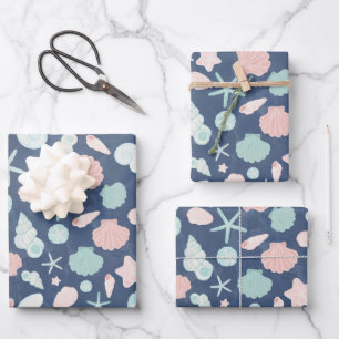 Muschelmuster Geschenkpapier Set