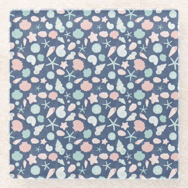 Muschelmuster Glasuntersetzer (Vorderseite)