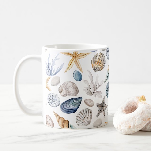 Muschelmuster Kaffeetasse (Mit Donut)