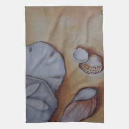 Muscheln am Meer Geschirrtuch