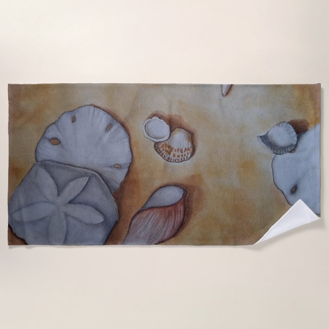 Muscheln am Meer Strandtuch (Vorderseite)