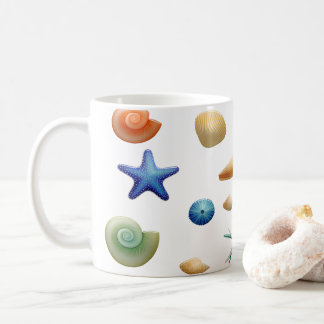 Muscheln am Meeresufer Kaffeetasse