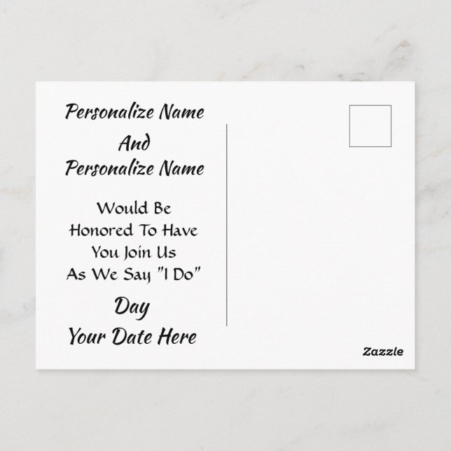 Muscheln am Meeresufer Save the Date Postkarte (Rückseite)