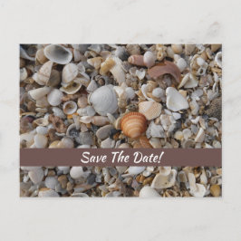 Muscheln am Meeresufer Save the Date Postkarte