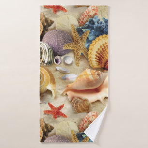 Muscheln am Strand Badehandtuch