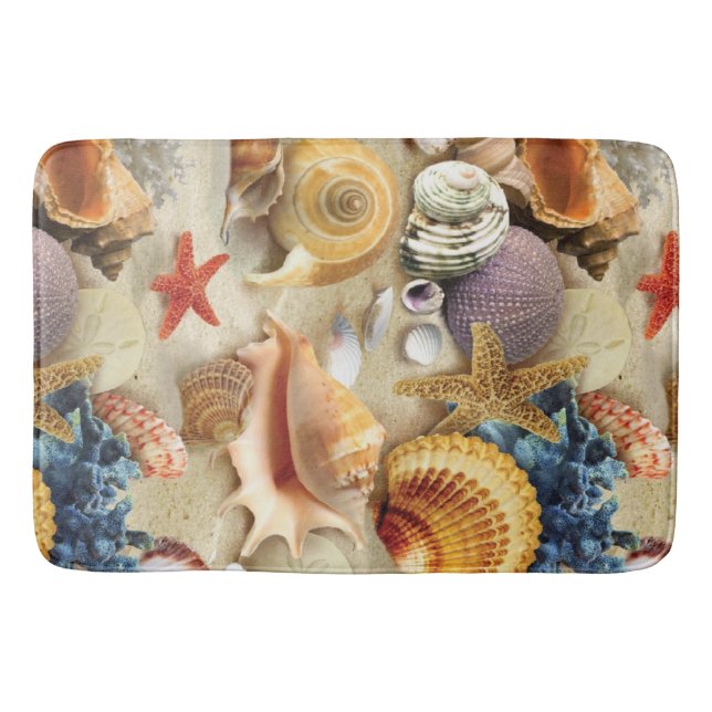 Muscheln am Strand Badematte (Vorderseite)