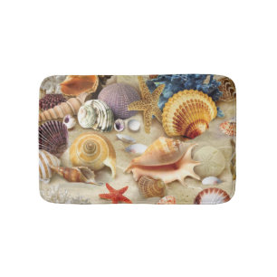 Muscheln am Strand Badematte
