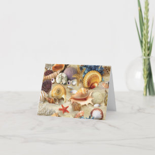 Muscheln am Strand Dankeskarte