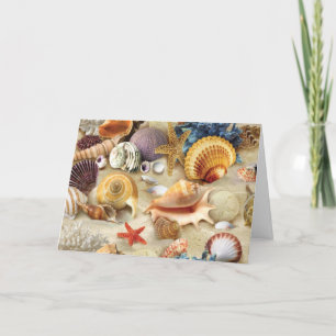 Muscheln am Strand Dankeskarte