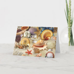 Muscheln am Strand Feiertagskarte
