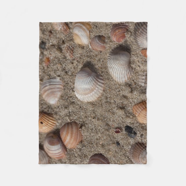 Muscheln am Strand Fleecedecke (Vorderseite)