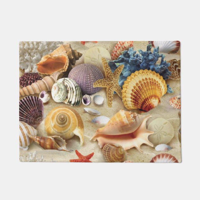 Muscheln am Strand Fußmatte (Vorderseite)
