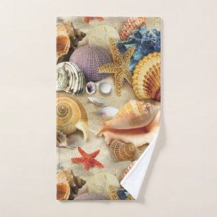 Muscheln am Strand Handtuch