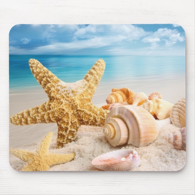 Muscheln am Strand Mousepad (Vorne)