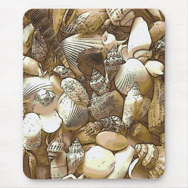 Muscheln am Strand Mousepad (Vorne)