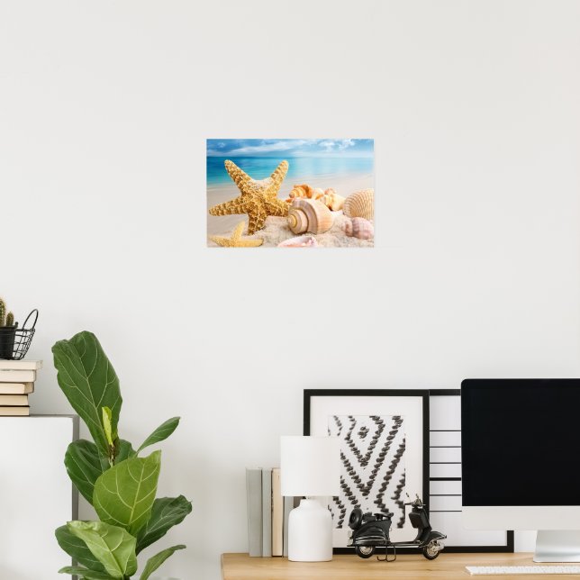 Muscheln am Strand Poster (Heimbüro)