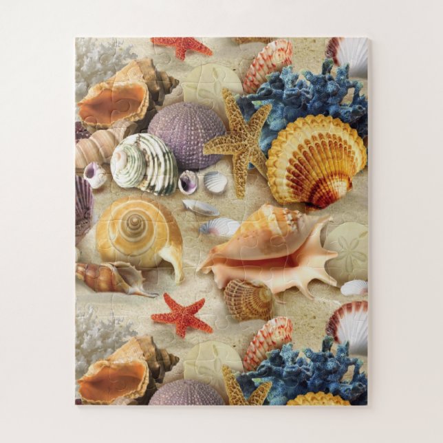 Muscheln am Strand Puzzle (Vertikal)