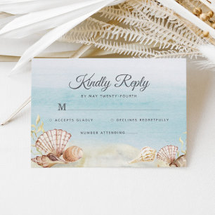 Muscheln am Strand RSVP Karte
