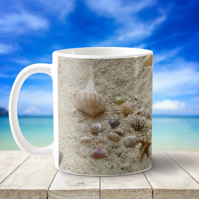Muscheln am Strand Sand Kaffeetasse (Von Creator hochgeladen)