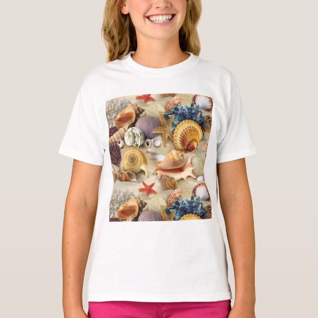 Muscheln am Strand T-Shirt (Vorderseite)