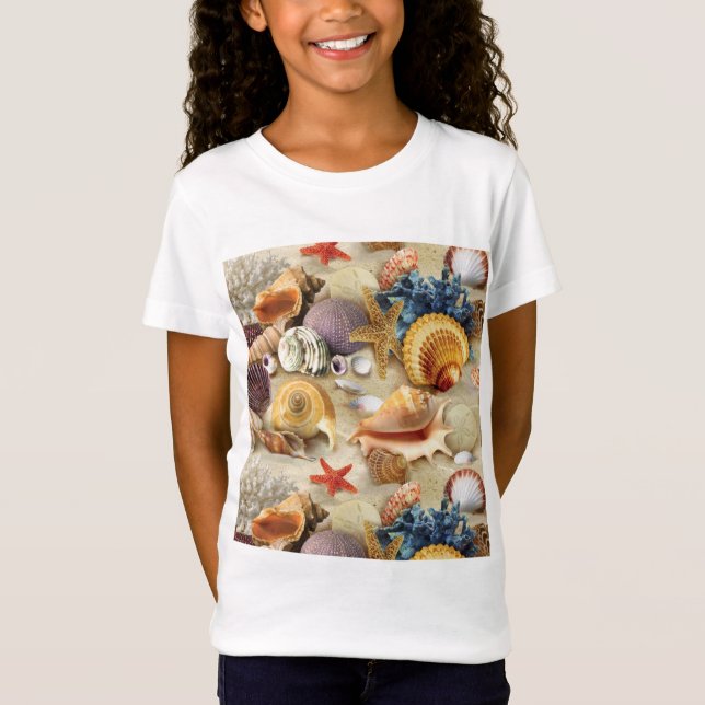Muscheln am Strand T-Shirt (Vorderseite)