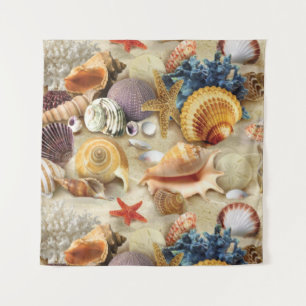 Muscheln am Strand Wandteppich