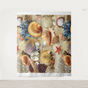 Muscheln am Strand Wandteppich