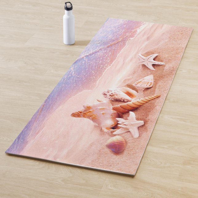Muscheln am Strand Yogamatte (Beispiel)