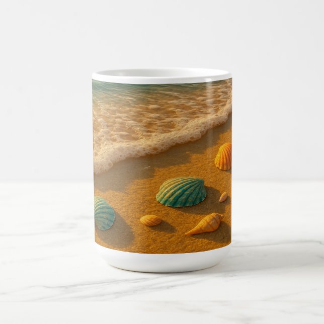 Muscheln am Ufer Kaffeetasse (Mittel)