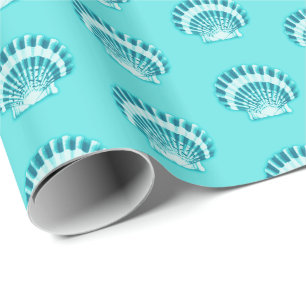 Muscheln - Aqua und aquamarin Geschenkpapier