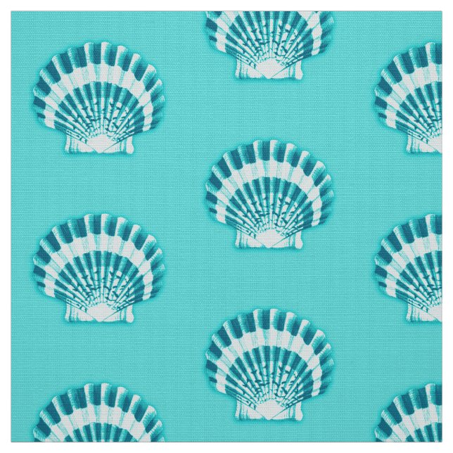 Muscheln - Aqua und aquamarin Stoff (Muster)