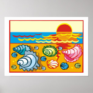 Muscheln auf dem Beach Poster