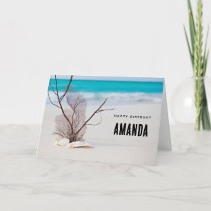 Muscheln auf einem Sandy Beach Foto zum Geburtstag Karte