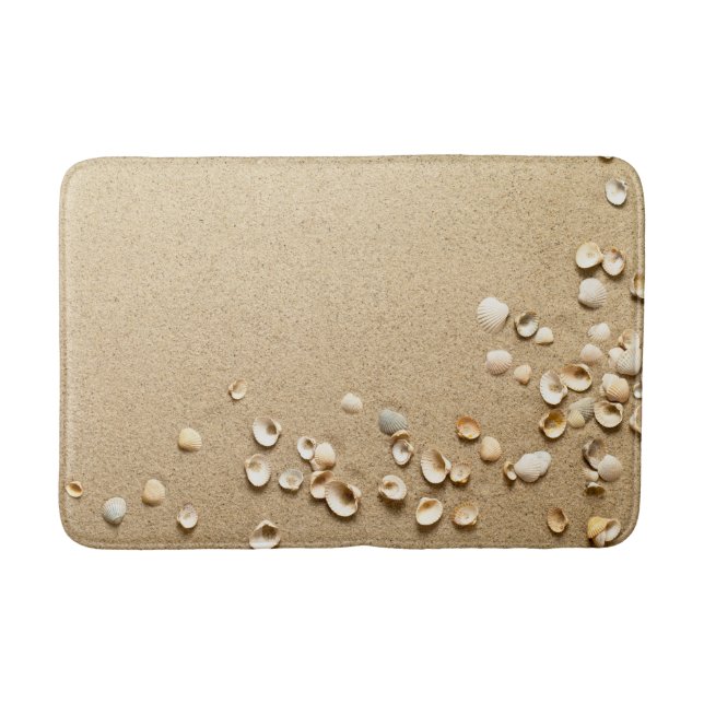 Muscheln auf Sand Badematte (Vorderseite)