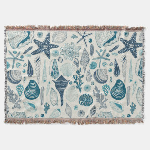 Muscheln auf weißlich decke