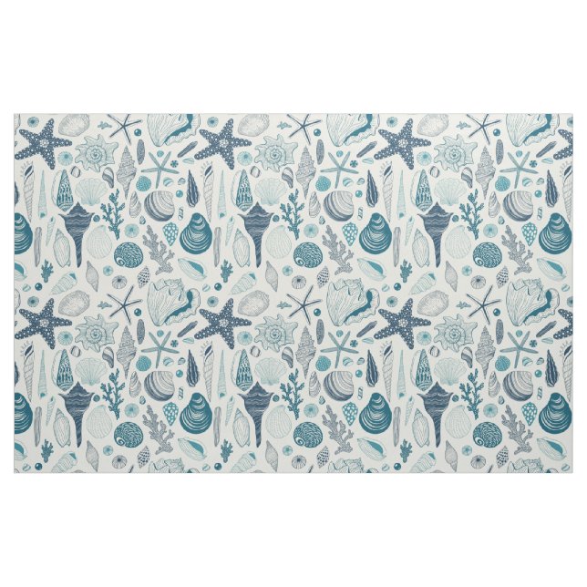 Muscheln auf weißlich stoff (Fat Quarter (45,7 x 55,9 cm))