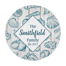 Muscheln Beach House Nautical Familienname Holz Schneidebrett