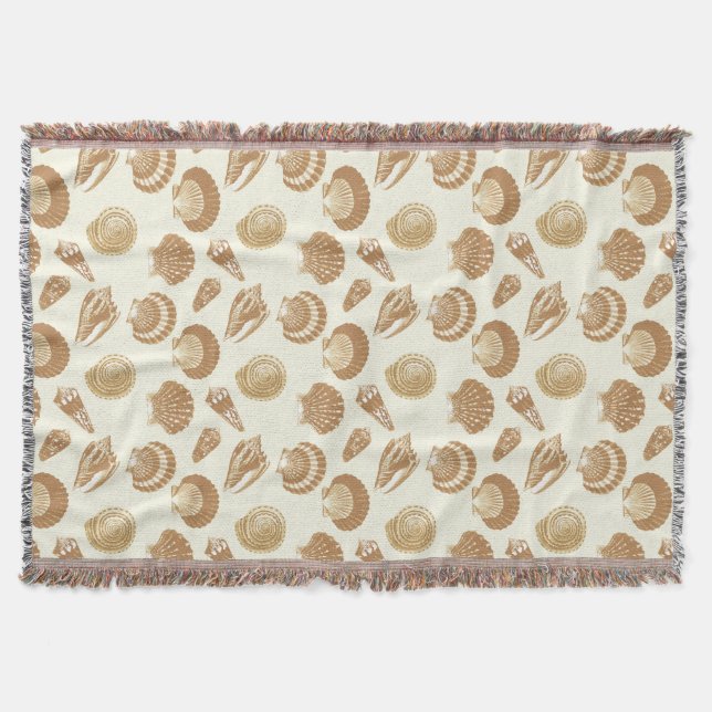 Muscheln - Braun auf beigem Hintergrund Decke (Vorderseite)