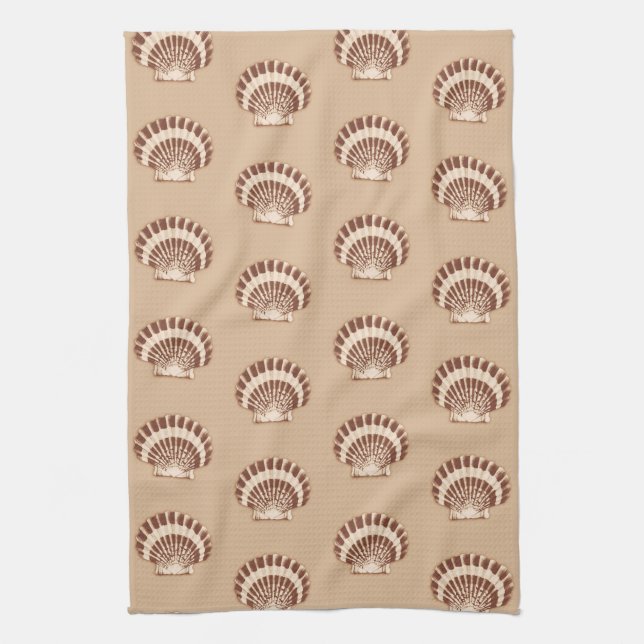 Muscheln - braun und beige handtuch (Vertikal)