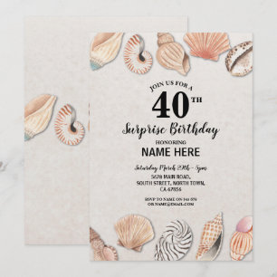 Muscheln der Geburtstagspartei Ocean Beach Mens Wo Einladung