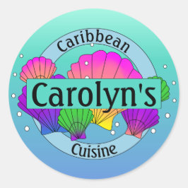 Muscheln der Karibik Runder Aufkleber