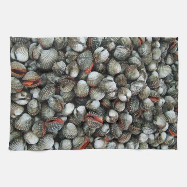 Muscheln des Blutcockle Geschirrtuch (Horizontal)