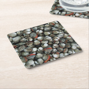 Muscheln des Blutcockle Rechteckiger Pappuntersetzer