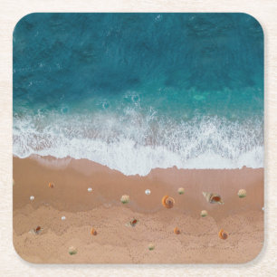 MUSCHELN DES STRANDES SOMMERURLAUB RECHTECKIGER PAPPUNTERSETZER